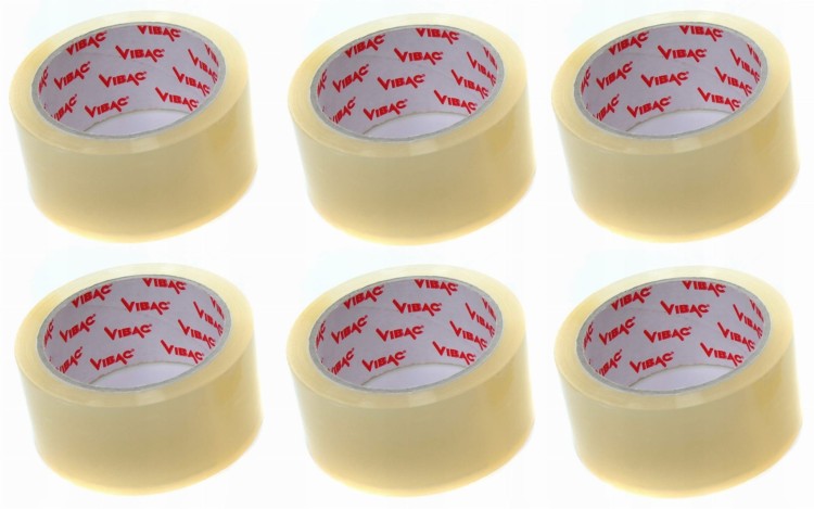 TAŚMA Pakowa VIBAC 48 mm x 60 m | 48x66y | Transparentna | Solvent Kauczuk | 36 szt. / 1 karton - Mocne taśmy klejące do kartonów i pakowania