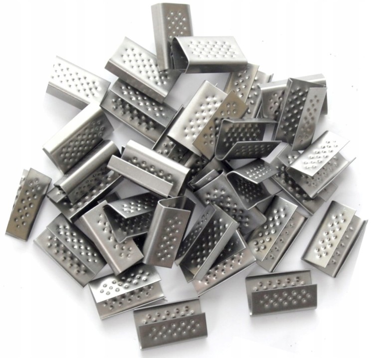 Zapinki Blaszane Metalowe 19 mm | 2000 szt. | Srebrne - Spinki do taśm PP i PET
