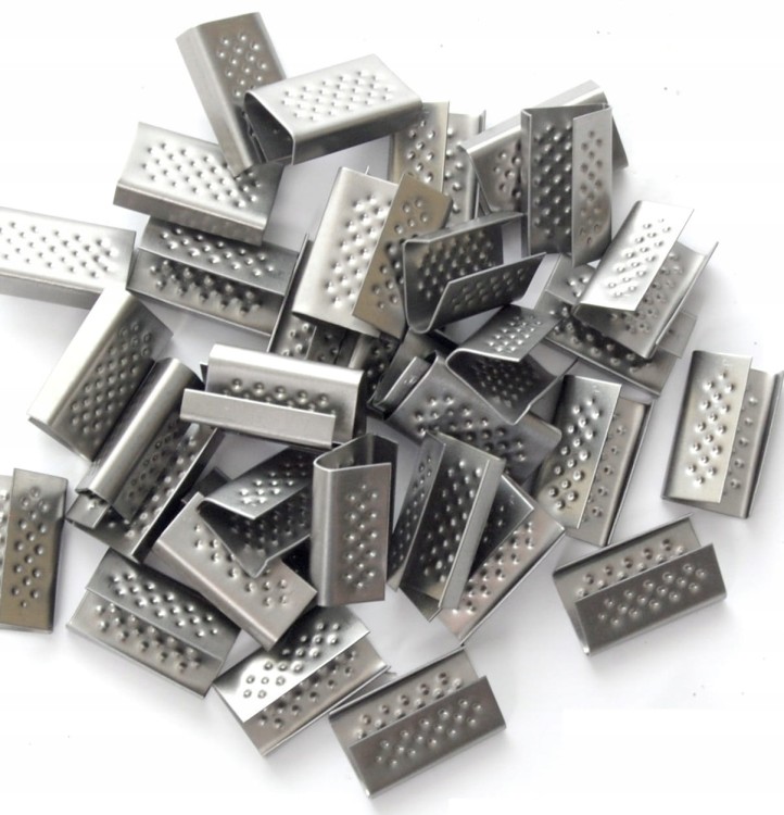 Zapinki Blaszane Metalowe 16 mm | 2500 szt. | Srebrne - Spinki do taśm PP i PET