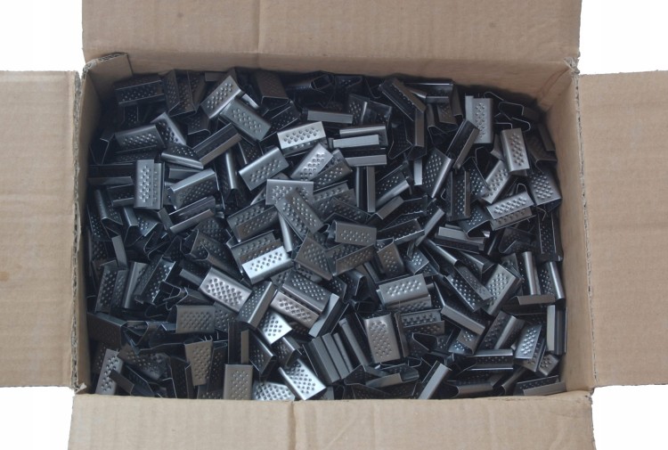 Zapinki Blaszane Metalowe 16 mm | 2500 szt. | Srebrne - Spinki do taśm PP i PET