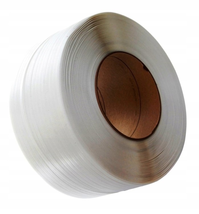 Taśma PP Spinająca 19 mm x 0,90 mm x 1200 m | Biała | Mocna - Taśma polipropylenowa do bandowania palet