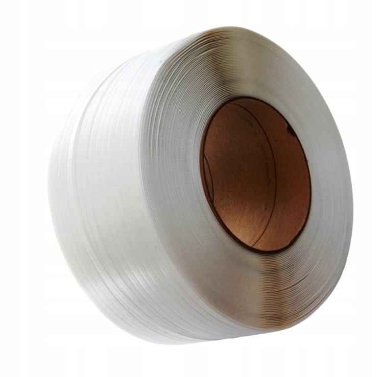 Taśma PP Spinająca 19 mm x 0,90 mm x 1100 m | Biała | Mocna - Taśma polipropylenowa do bandowania palet