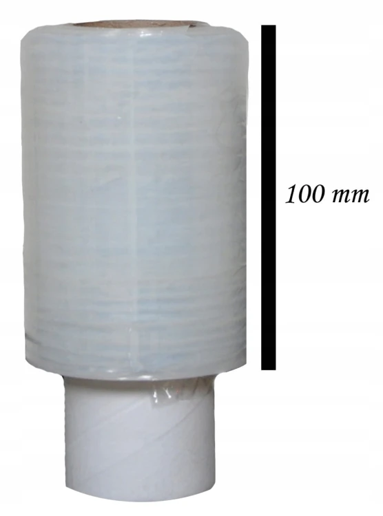 FOLIA Stretch 10 cm | 0,25 KG | 23 µm | Transparentna - Strecz Mini Rap MOCNY 10cm