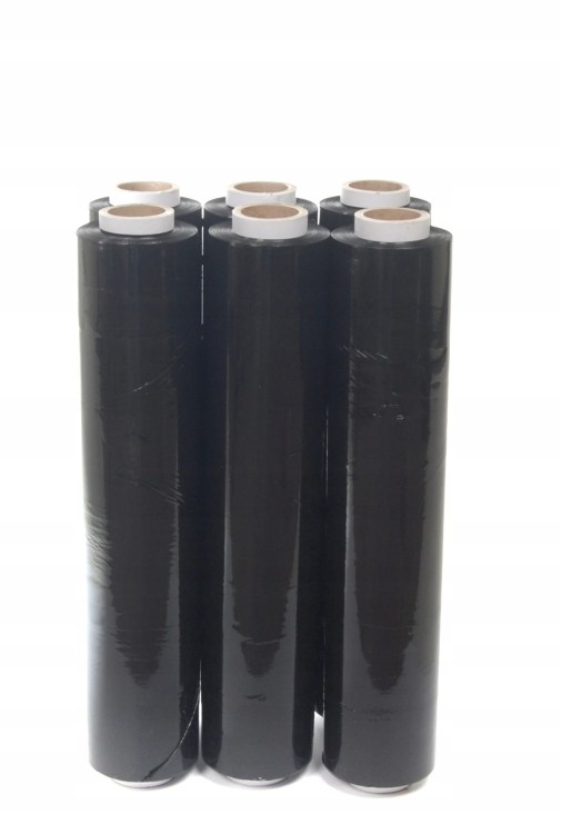FOLIA Stretch 25 cm | 1,5 KG | 23 µm | Czarna Kryjąca - Strecz 1,5 KG mocna 25cm Kryjąca