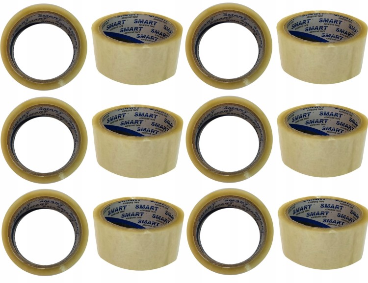TAŚMA Pakowa SMART 48 mm x 54 m | 48x60y | Transparentna | Akryl | 36 szt. / 1 karton - Zestaw taśm klejących do kartonów i pakowania